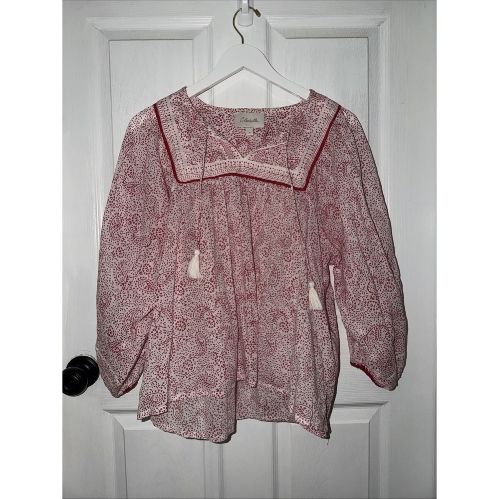 Cleobella Sashana Blouse in Paisley Ditzy Size M Cottage Long Sleeve‎ Boho
